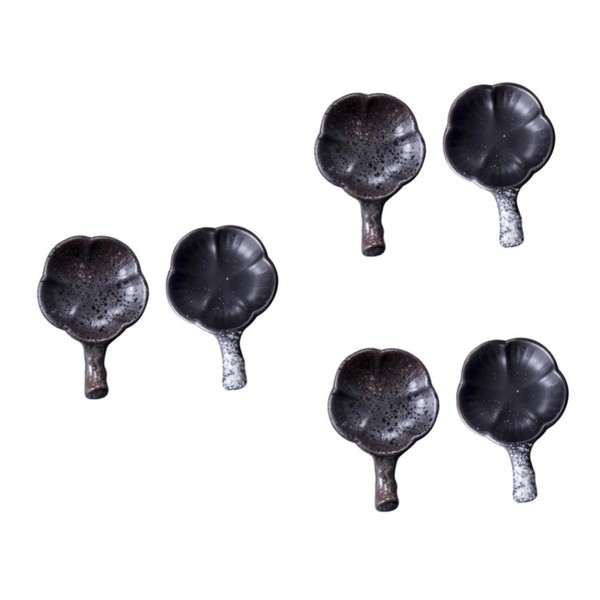 Cabilock 2pcs Ceramic Chopstick Rest Rack Holder with Saucer Convenient