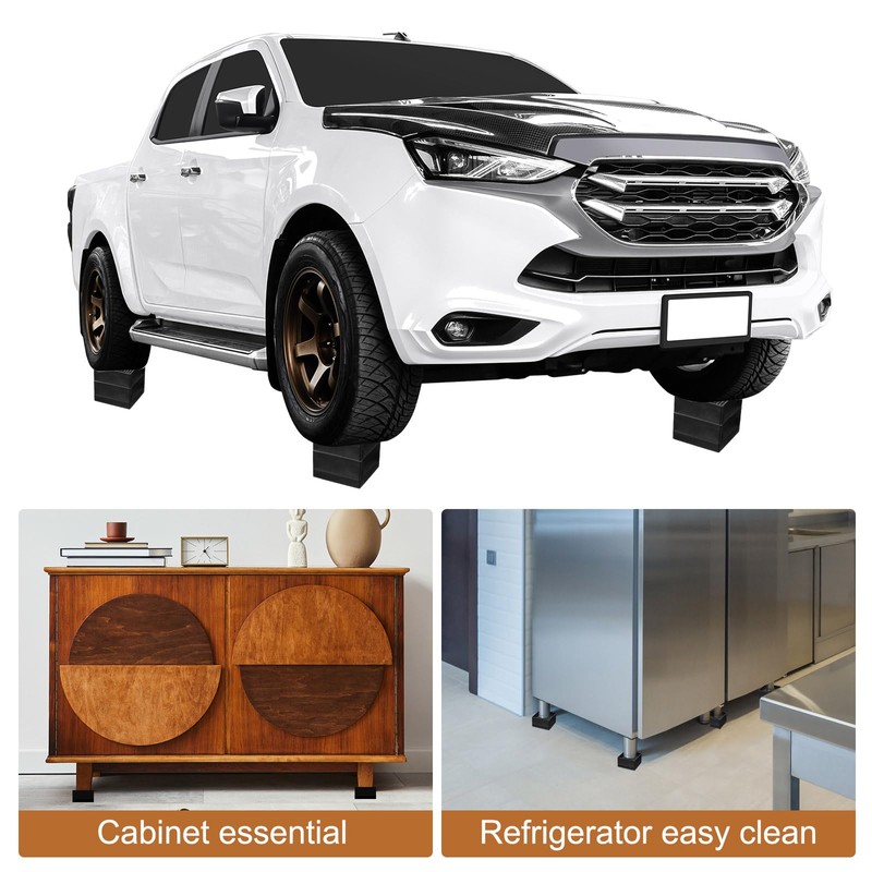 sourcing map 4Pcs Bed Risers, Square Heavy Duty Stackable Lift