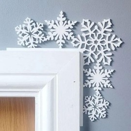 2024 New Wooden Christmas Door Toppers Decor, 8 Inch Top Door Frame Corner Sign Decorations, Funny Holiday Home Frame Party Ornament Windows Walls DIY Craft Christmas Wall Signs for Home Decor