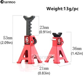 Chanmoo 1/24 RC Toy Jack Stands 1/18 Simulation 6 Ton Metal Adjustable Mini Jacks Stand for 1:18 1:24 Scale Crawler Car Axial SCX24 Kyosho Tamiya HSP FCX24 TRX4M SCX24 AX24 Ford Bronco (Green, 4 PCS)