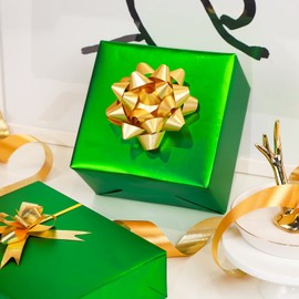 RUSPEPA Green Metallic Wrapping Paper - Solid Color Matte Paper Perfect for Wedding,Birthday,Christmas,Baby Shower - 17.5 Inches X 32.8 Feet (Light Green Color)