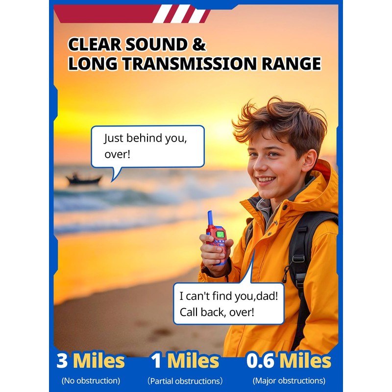 Inspireyes Walkie Talkies for Kids Rechargeable, Long Range 2 Way