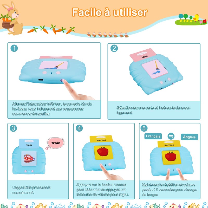 Normal French Flash Cards for Learning, for Toddlers Aged 1-6