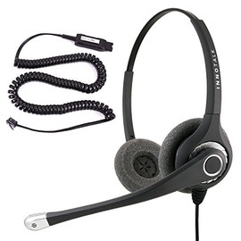 Phone Headset Compatible with Avaya Merlin Magic 4406D+ 4412D+ 4424D+ 4424LD+ - HIC QD Cord + Noise Cancel Quality Sound Binaural Customer Service Phone Headset