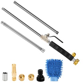 Hbaushun High Pressure Power Washer Wand, Hydro Jet Water Wand Pressure Sprayer,Flexible Garden Watering with 3 Nozzle Universal Hose End,for Car Pet Window Patio Gutter Cleaning Black
