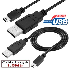 SaiTech IT 10 Pack USB 2.0 A to Mini 5 pin B Cable for External HDDS/Camera/Card Readers/ MP3 Player(150cm - 5Feet - 1.5M) -Black