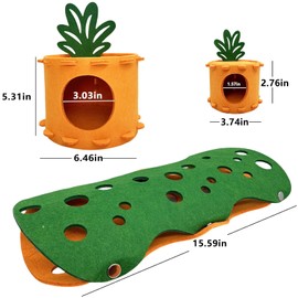 Hamster Hideout Detachable Small Animal Bed House Hut Sleep Nest Cage Accessories with Tunnel Toys for Syrian Hamster Guinea Pig