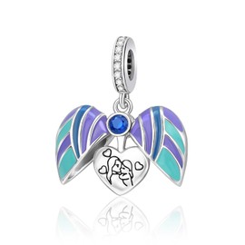 YUMINN Purple Love Charm for 925 Sterling Silver for Women's Bracelets & Necklaces Dangle Pendant for Christmas Day Valentine's Day Mother's Day Jewelry Gifts for Girls