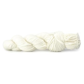 HiKoo Simpliworsted Yarn Hank, Worsted Weight Soft Yarn for Knitting, Crocheting, and Crafts, Superwash Merino Wool, Acrylic and Nylon, 140 Yards, #001 - White