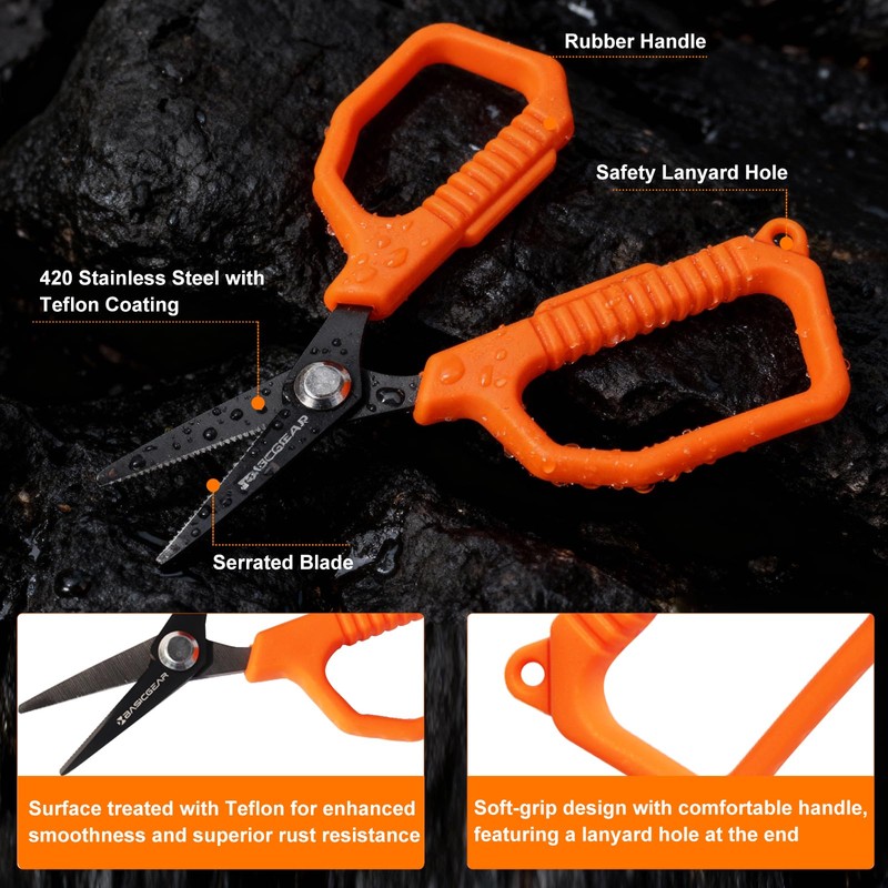 BasicGear Fishing Tool Set – 7” Pliers, 9.5” Fish Lip