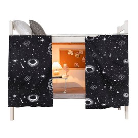 OhMill Students Dormitory Bunk Bed Curtain Drapery Lightproof Dustproof Canopy Spread Blackout Moveable Curtains for Dorm Room, 1.2x2m, Universe