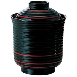 Bowl: Fukui Craft Chopstick Washing Bowl, Lacquerware, Black Vermilion Cord, Small, φ3.0 x H3.8 inches (7.7 x 9.7 cm), 8.7 fl oz (220 cc) 3-185-4