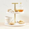 Santa Barbara Design Studio 2-Tiered Marble Tray with Gold Metal