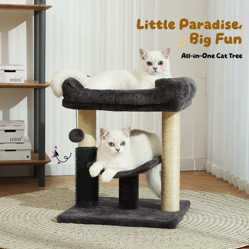 Hoopet 20-Inch Cat Tree Tower, Small Cat Scratching Post for