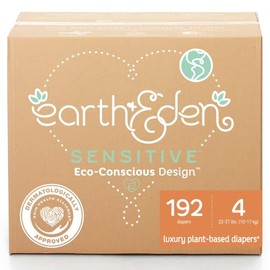 Earth & Eden Sensitive Baby Diapers, Size 4, No Harsh Chemicals, 192 ct | Eco-Conscious, Hypoallergenic, No Harsh Chemicals, Dermatologically Approved