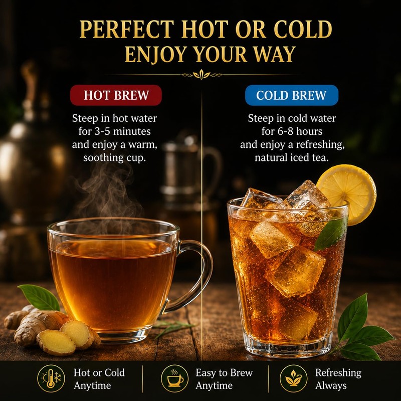 WOTIHA 150 Premium Ginger Tea Bags, 100% Pure Ginger Root,