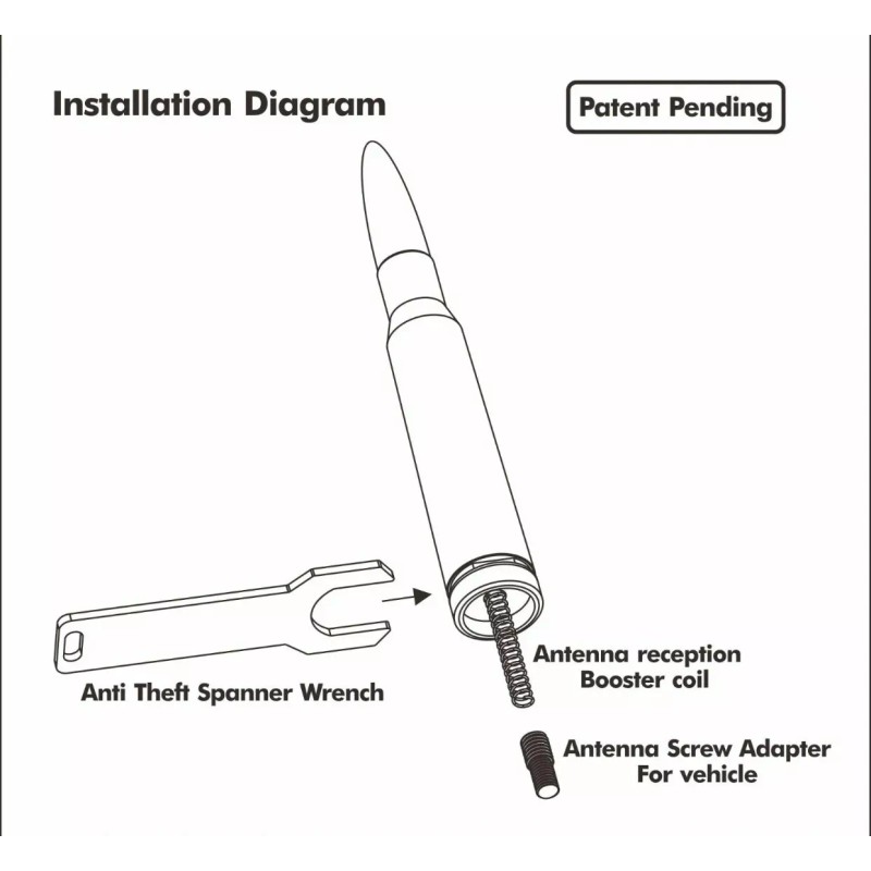 VMS Chrome and Silver Bullet Antenna For Ford F150 F250