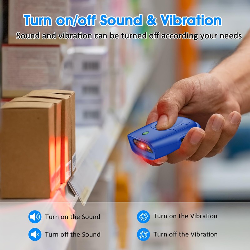 Symcode Bluetooth Barcode Scanner Mini 1D Small Portable Barcode Scanner