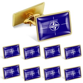 North Atlantic Treaty Organization Flag Lapel Pin 12Pack Bulk - Metal NATO Pin Souvenir Hat Men Women Patriotic Travel Badge Brooch