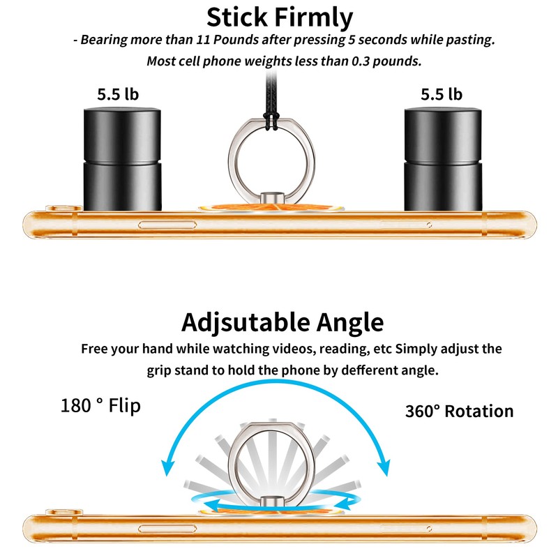 TACOMEGE Phone Holder Ring Grips Fruit Orange, Finger Ring Stand