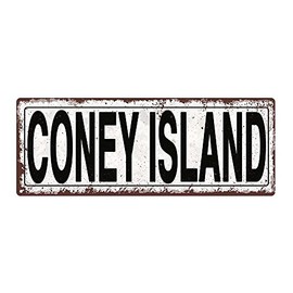 Homebody Accents Coney Island Metal Street Sign, Rustic, Vintage