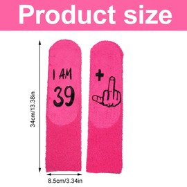 KEMUZ Women's Socks 40th Birthday Women Gift, Luxury Cuddly Socks with Non-Slip, Soft Birthday Gift for Women, Perfect Gift for Mum Daughter Girlfriend