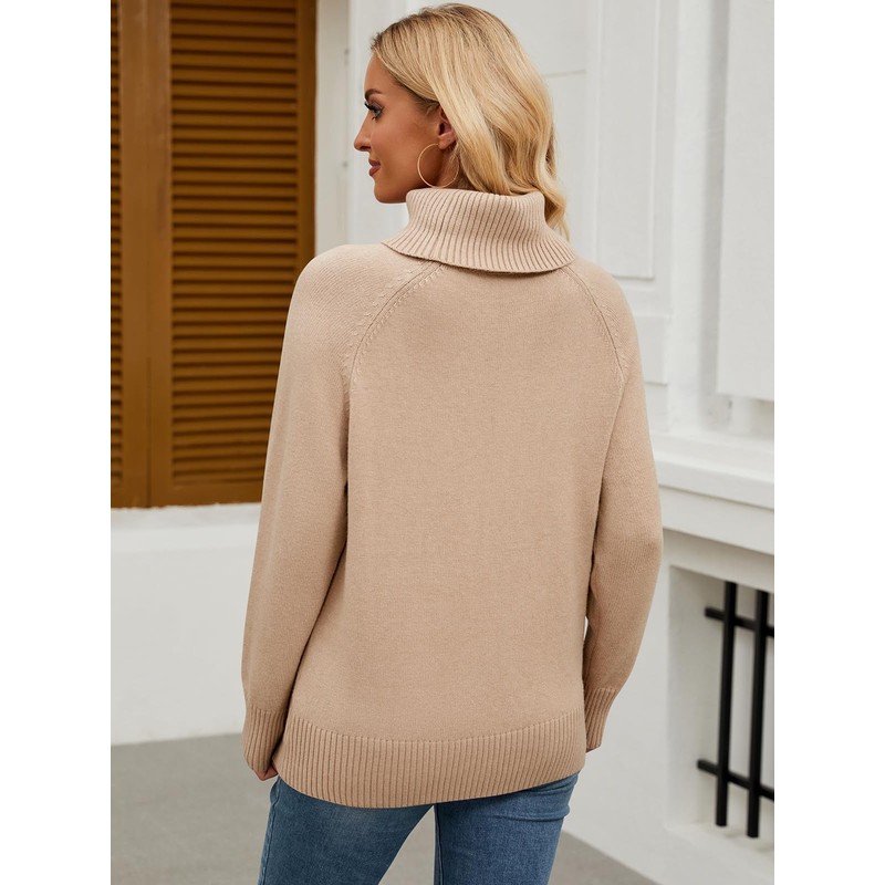 SENFURE Womens Soft Sweaters Casual Long Sleeve Thick Sweater Turtleneck