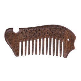 Comb Comb, Natural Wooden Comb, Sandwood Comb, Rough Eyes, Anti-Static, Hair Comb, Hair Care, Hair Comb, Scalp Massage, Cute, Fish-shaped, Half Moon Shape, Flower Pattern, Carved, Small, Portable