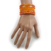 Avalaya Bohemian Wide Beaded Cuff Bangle with Sequin (Pumpkin Orange)