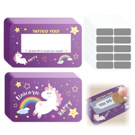 Bath & Bath Scratch Cards, Draw Raffle Tickets, Scratching Stickers (Unicorn, 100 Count)