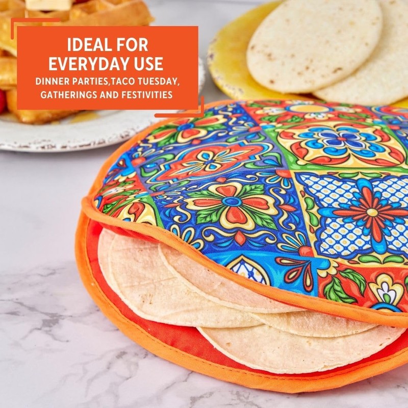 IMUSA 12in Cloth Tortilla Warmer, Talavera