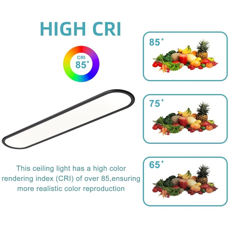 Ganeed LED Flat Panel Long Ceiling Light Fixture for Shop