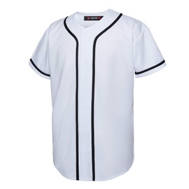 EALER BJ80 Series Mens Baseball Jersey Button Down Shirts Short Sleeve Hipster Hip Hop Sports Uniforms White