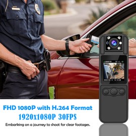 bayehngs Small Body Camera with Audio and Video Recording, HD 1080P Mini Wearable Body Worn Cam with 180° Rotatable Lens, Night Vision, Pocket Personal Video Camcorder, Not Included Card