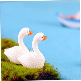 Mipcase 1set Resin Goose Statues for Aquarium Decor Adorable Scene Ornaments for Fish Tanks Desks Home Decoration Realistic Micro Landscape Enhancements 8pcs