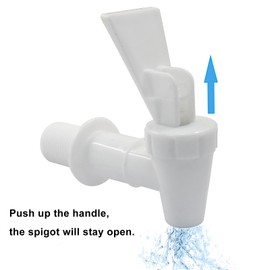 suiwotin 2pcs Replacement Cooler Faucet, Plastic Water Dispenser Tap Set, Water Spigot Spout for Water Beverage Lever, White