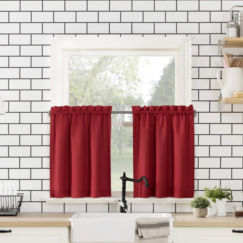 No. 918 Martine Microfiber Semi-Sheer Rod Pocket Kitchen Curtain Valance