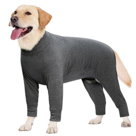 Oslueidy Large Dog Clothes Elastic Pet Onesie Protects Joints Anti-Hair Anti-Licking Wound Protection Pet Pajamas (Dark Grey, XL)