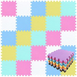 qqpp EVA Rubber 18 Tiles Interlocking Puzzle Foam Floor Mats - Baby Play Mat for Playing | Exercise Mat for Home Workout. QC-ACEGHb18N