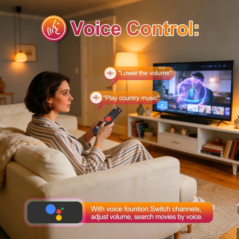 V3 Plus/Pro Voice Remote Control Compatible for Vseebox V5 Pro