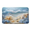 VPUPCN Nautical Coastal Bath Mat Beach Starfish Seashell Blue Flower