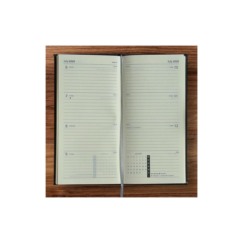 2026 Slim Soft Touch Faux Leather Desk Diary & Pen