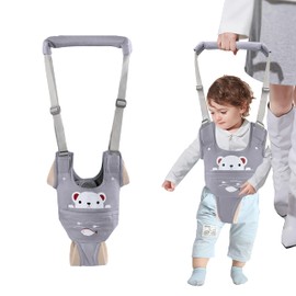 Huifen Arnés para caminar, ajustable para bebé, con entrepierna desmontable, ayuda para aprender a caminar (9-24 meses) (gris)