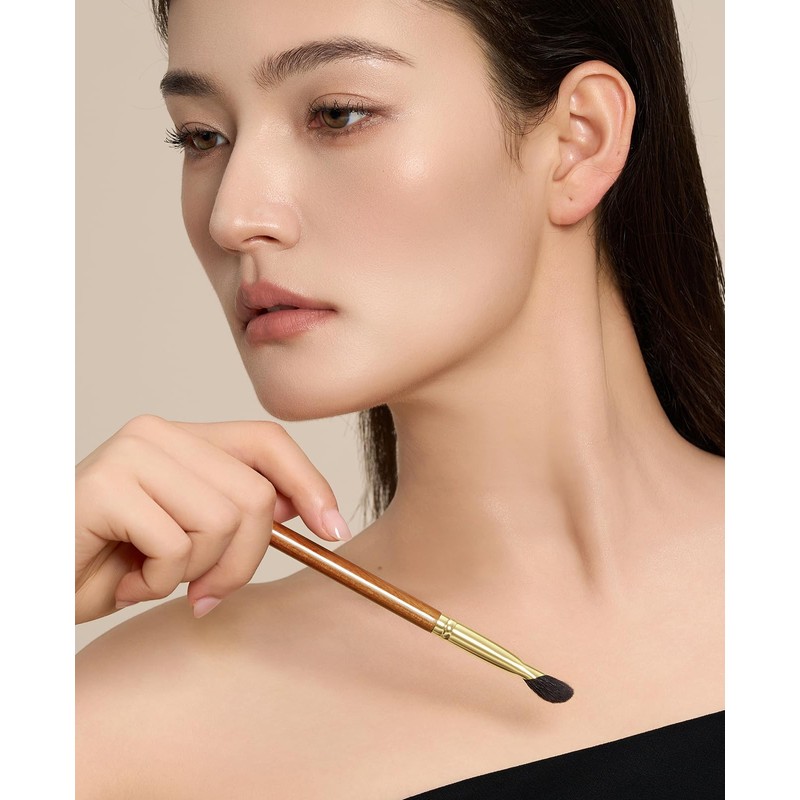 ROWNYEON アイシャドウブラシ 指型ブラシ ブレンディングブラシ 天然毛 メイクブラシ 赤漠シリーズ 使いやすい プロ仕様 肌に優しい