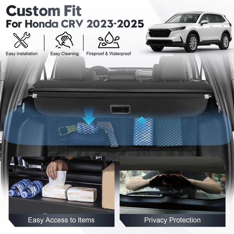 Cargo Cover for Honda CRV 2023-2025 2026 with Extra Storage