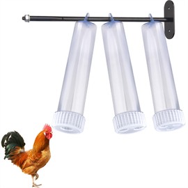 Ensayeer Upgraded Chicken Treat Dispenser, Indoor/Outdoor Wall-Mounted Chicken Treat Feeders, 3 Clear Treat Tubes with Different Types, Easy to Install&Add Food, Fits for Small, Medium&Large Treats