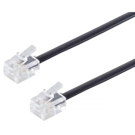 Telephone Cable RJ12 6/6 Male to RJ12 6/6 Male Flat Cable 6-Core Telephone Cable Western Plug 15 m