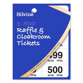Silvine Cloakroom/ Raffle Tickets, Numbered 1-500 with Security Numbering. Ref CRT5555, Single