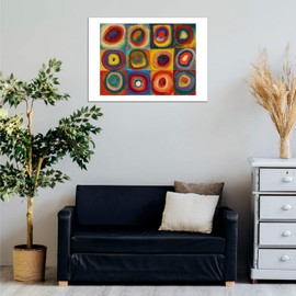 Spiffing Prints Wassily Kandinsky - Squares with Concentric Circles 1913 - Small - Matte - Framed