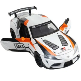 Carro De Juguete Colección Gr Supra Racing Luz Y Base 1:32